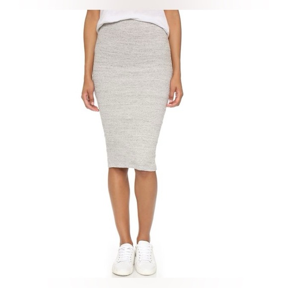 James Perse - Cotton Fleece Pencil Skirt - M/2 - Picture 4 of 6